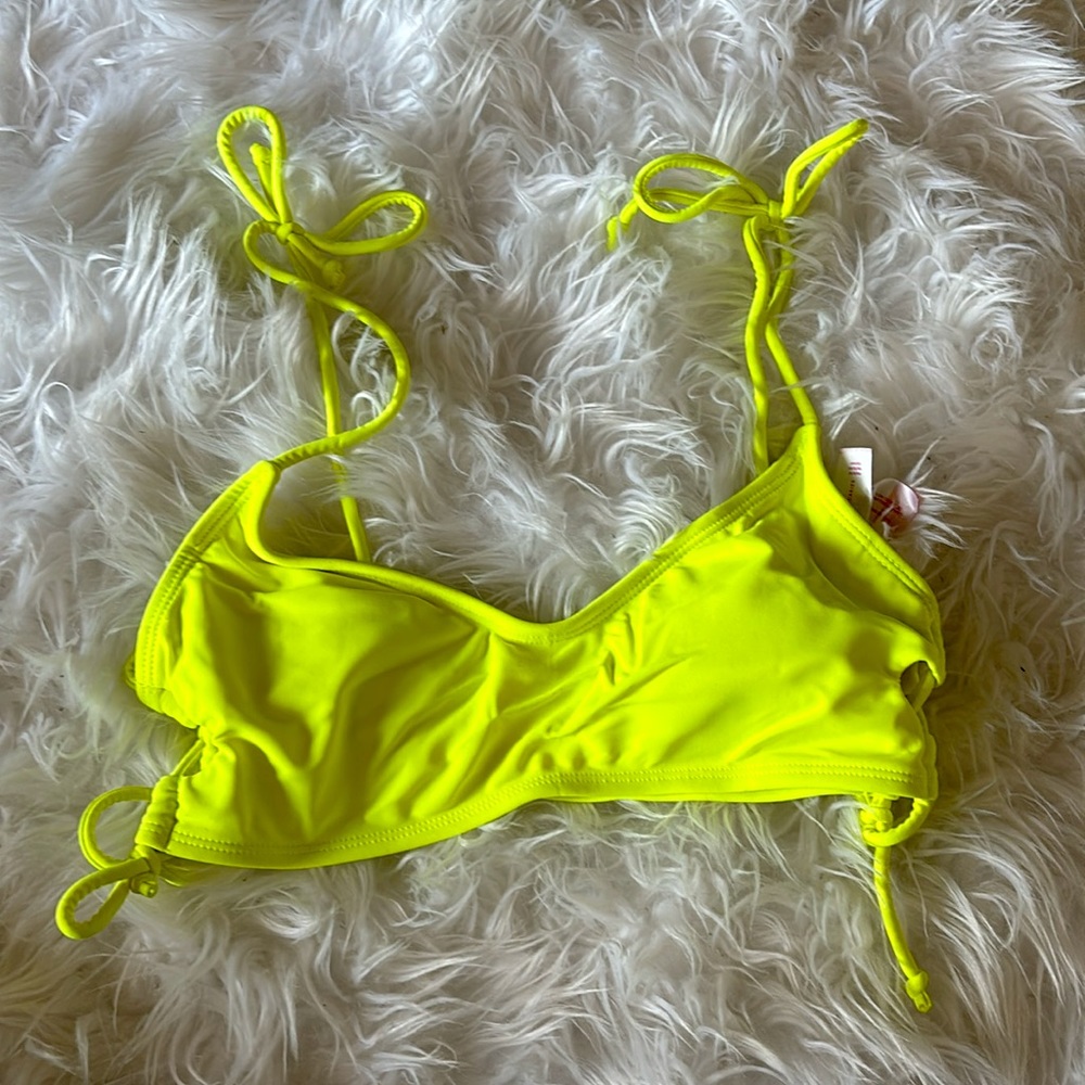 Bright yellow NOBO bikini top. Size: small